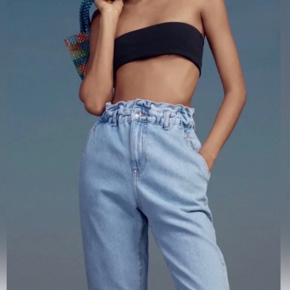 Zara High Rise Light Blue Jeans